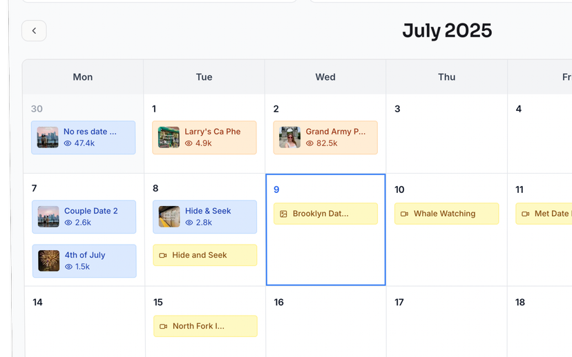 Content Planning Calendar
